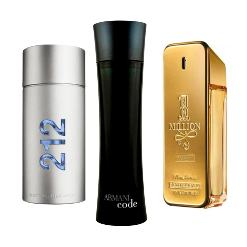 Zestaw 3 perfum – 212 Men NYC, Paco Rabanne One Million i Armani Code Homme 100 ml