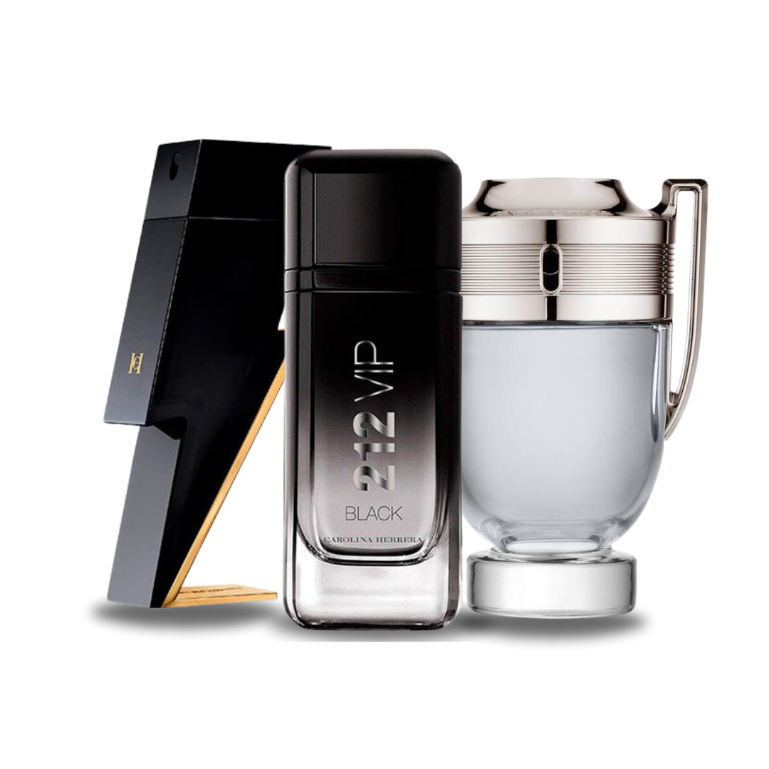 Zestaw 3 perfum – BAD BOY, 212 VIP BLACK i Paco Rabanne INVICTUS (Eau de Parfum)