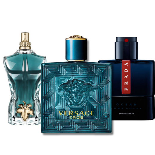 Zestaw 3 perfum – Prada Luna Rossa, Versace Eros i Le Beau (Eau de Parfum)