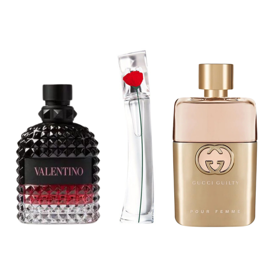 Zestaw 3 perfum – Gucci Guilty, Valentino Intense i Flower by Kenzo 100 ml
