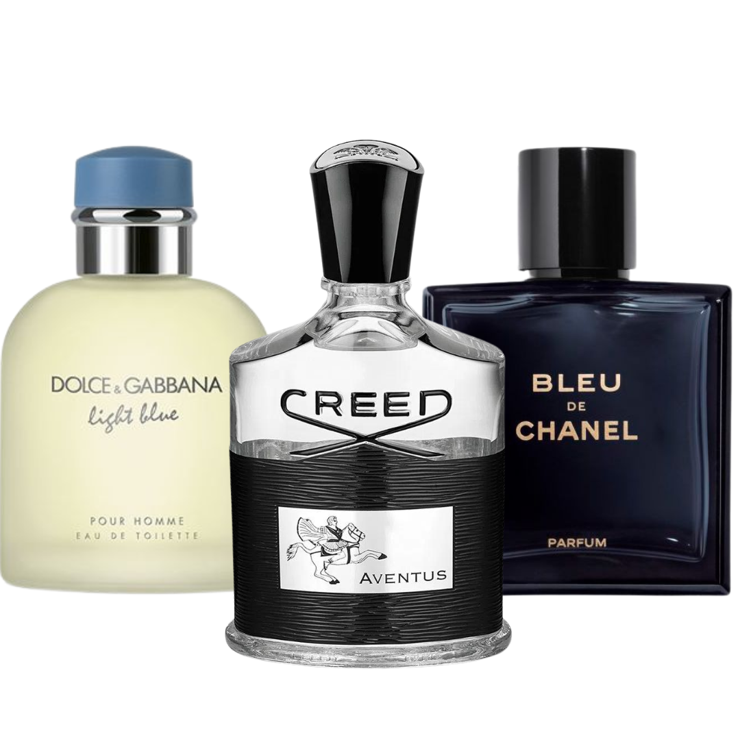Zestaw 3 perfum – Bleu de Chanel, Creed Aventus i Light Blue Dolce & Gabbana 100 ml